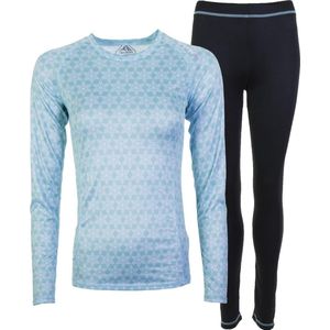 Tenson Marcy Print Thermoset  Sportshirt performance - Maat XL  - Vrouwen - blauw/zwart