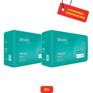 2x Absorin Comfort Normal onderlegger disposable - 60x90 cm 30 stuks - Voordeelverpakking!