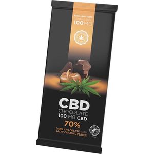 3 x CBD Dark Chocolate with Salty Caramel Pearls (100mg CBD)