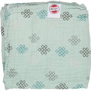 Lodger Baby deken Dreamer Muslin Knot Xandu - Lichtgroen print - 120x120cm