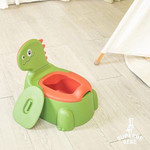 Kinderpotje - Leertoilet met rugleuning - Babytoilet - Baby- en kindertoilet - Comfortabel, antislip, spatwaterdicht en geurbestendig - Eenvoudig legen met uitneembare pot, Groen