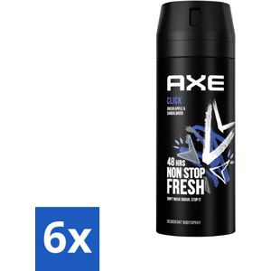 6 x Axe Deodorant Bodyspray Click 150 ml - Deodorant - Deodorant Spray - Axe Click - 48 Uur Bescherming - Frisheid