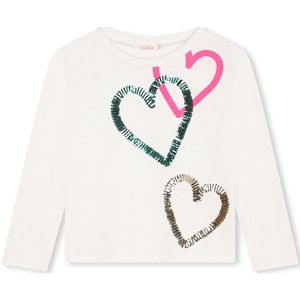 Billieblush - U20484 - T-shirt - Wit - Lange Mouwen - 4 Years Meisjes