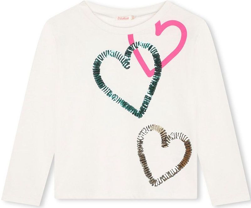 Billieblush - U20484 - T-shirt - Wit - Lange Mouwen - 4 Years Meisjes