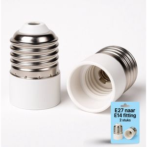 DEGG® - 2x Verloopfitting - Van E27 naar E14 - Adapter - Grote fitting naar kleine fitting - Voor Gloeilampen, Led lampen en Halogeen lampen