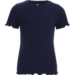 WE Fashion Meisjes slim fit T-shirt met ribstructuur