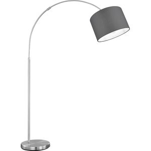 LED Vloerlamp - Torna Hotia - E27 Fitting - Verstelbaar - Rond - Mat Grijs - Aluminium