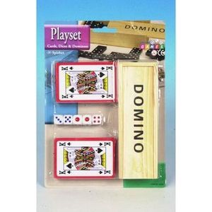 Spellenset kaarten, domino en dobbel