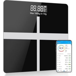 Digitale Personenweegschaal met Bluetooth en Nauwkeurige Sensoren - 12 Lichaamsmetingen