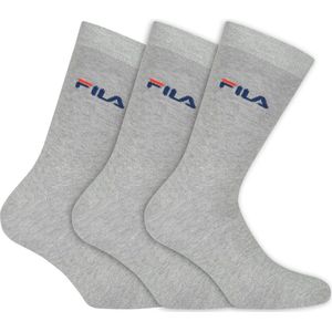 Fila - Normal Socks 3-Pack - Dunne Sokken - 35-38 - Grijs