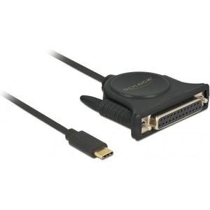 USB-C (m) naar 25-pins SUB-D met schroeven (m) IEEE1284 parallelle printerkabel / Prolific PL2305 chip - 1,8 meter