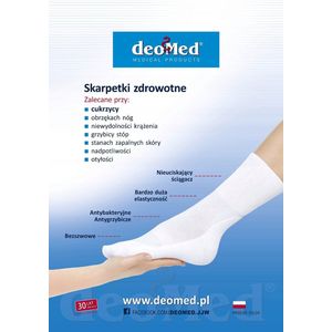 DeoMed Cotton Silver Sokken Wit 35-38 - Zonder Druk, Antibacterieel