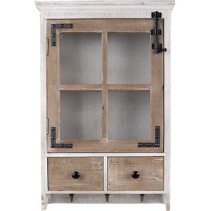 Clayre & Eef Wandrek 38x14x58 cm Wit Bruin Hout Metaal Muurrek