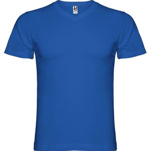 Kobaltblauw 10 pack t-shirt 'Samoyedo' met V-hals merk Roly maat M