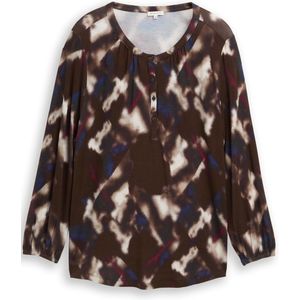 TOM TAILOR - MY TRUE ME - Shirt - Bruin - Lange Mouwen - Grafisch Patroon