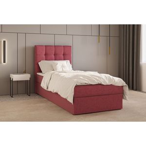 InspireME - Boxspring Bed 05 - Luxe en Comfort - Inclusief Topmatras - Verkrijgbaar in Meerdere Maten - Boxspringbed 05 (Roze - Hugo 15, 90x200 cm)
