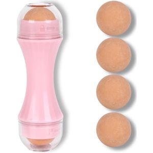 Olie-absorberende Volcano Roller, 4 Volcano Facial Balls, Volcano Olie-absorberende Roller, herbruikbaar, gezichtsverzorgingstool, lichtgewicht en draagbaar (roze)
