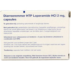 Healthypharm - Diarreeremmer HTP - Loperamide HCI - 2 mg - 3 x 20 Capsules