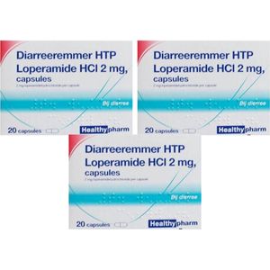 Healthypharm Diarreeremmer HTP Loperamide HCI 2mg - 3 x 20 capsules