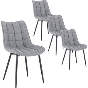 Rootz Set van 4 eetkamerstoelen - Moderne keukenstoelen - Stijlvolle zitplaatsen - Duurzaam kunstleer - Ergonomisch ontwerp - Vloerbescherming - 85,5 cm x 46 x 40,5 cm