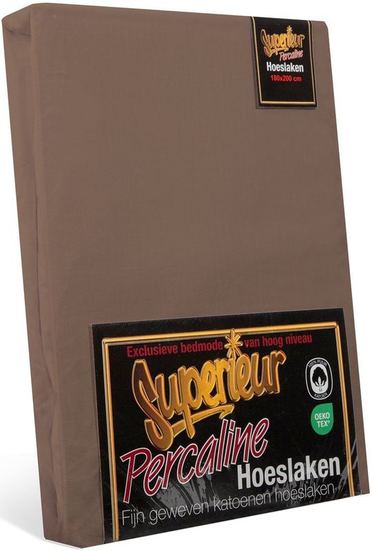 Superieur - Hoeslaken - Taupe - 100% Katoen - 180x200 cm