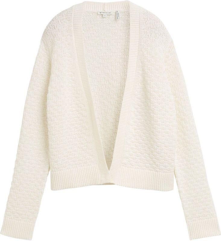 TOM TAILOR - Gebreid Vest - Wit - Knitwear