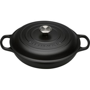 Le Creuset Gietijzeren campagnard zwarte binnenkant Mat Zwart 30cm 3,5l