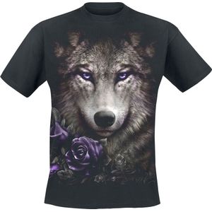 Spiral Wolf Roses Heren T-shirt - zwart - XL