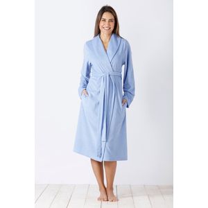 Blauwe badstof dames badjas Hajo - Blauw - Maat - 40/42