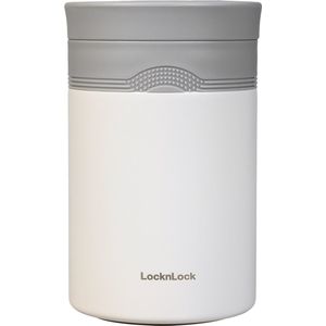 Lock&Lock RVS Thermos Lunchbox - Thermosbeker - Travel Mug - Voedselcontainer - Voedseldrager - Lunchpot - Soepbeker to go - Thermische Lunchbox - Warme maaltijden - Soep - Volwassenen - 500ml - Houdt tot 6 uur warm - Lekvrij - Wit - LocknLock