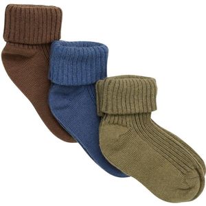 Minymo Sokken - 3-pack - Dark Olive - Minymo - 11/14 - Sokken