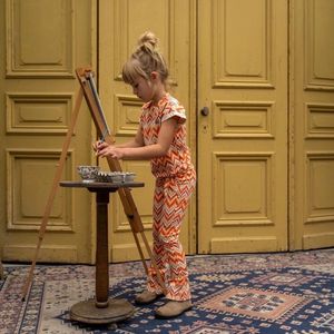 Koko Noko Meisjes Set: Shirt en Broek Flared Zig Zag maat 116