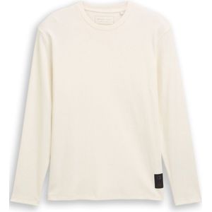 TOM TAILOR DENIM - Shirt - Wolwit - Lange Mouw - Effen