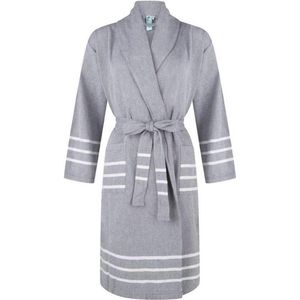 ZusenZomer HAZAN katoenen sauna badjas - Hammam Ochtendjas Kamerjas dames en heren - dun en licht - donkerblauw - S/M