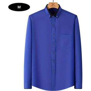 Livano Overhemd Heren - Volwassenen - Lange Mouwen - Strijkvrij - Lange Mouw - Koningsblauw - Maat M