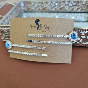 Alina - Dames haarspeld / haarklem - schuifspeld zilver strass diamant met bloem - haaraccessoire vrouwen meisjes