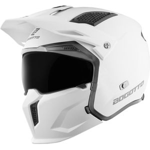 Bogotto Radic 22.06 Mat Wit Motorhelm - Maat XS - Helm