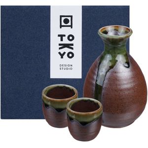 Tokyo Design Studio - Sake set - Bruin/Groen - 300ml/50ml