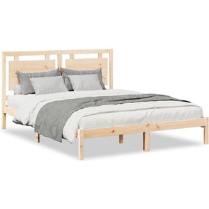 vidaXL - Bedframe - extra - lang - zonder - matras - massief - hout - 160x210 - cm