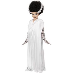 Smiffy's - Frankenstein Kostuum - Monster Kind Bruid Van Frankenstein - Meisje - Wit / Beige - Medium - Halloween - Verkleedkleding