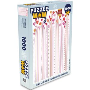 Puzzel Een illustratie van groeiende hartjes - Legpuzzel - Puzzel 1000 stukjes volwassenen