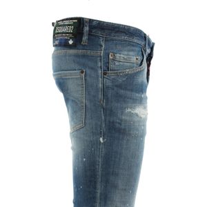 Dsquared2 - Jeans - Blauw - Katoen - Slim Fit Stretch Denim