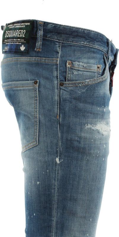 Dsquared2 - Jeans - Blauw - Katoen - Slim Fit Stretch Denim