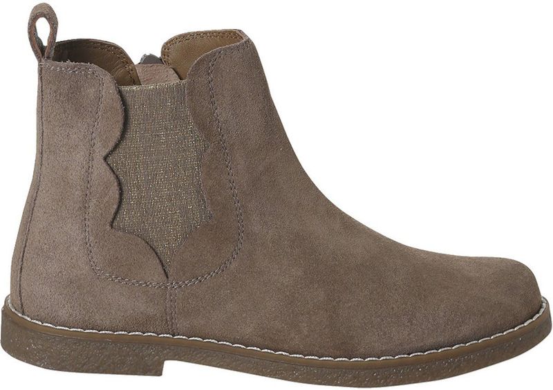 Vertbaudet - Leren meisjeslaarzen - Grijs - Met Rits en Elastiek