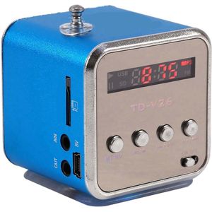 Selbro® Mini draagbare FM-radioluidspreker, MP3-speler, MP4-speler, TF, USB-kaart, FM-schijf (blauw)