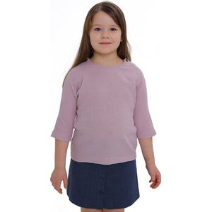 RobyKris Meisjes Blouse - Katoenen mousseline - Poederroze - Maat 110-116