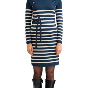 Vertbaudet - Gebreide Jurk - Gemêleerd Beige - Voor Zwangerschap en Borstvoeding