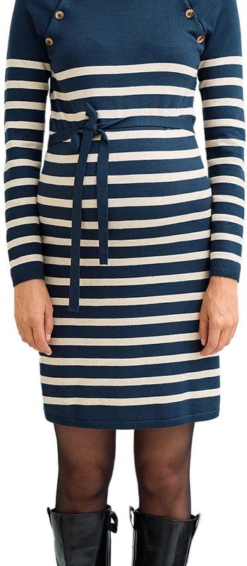 Vertbaudet - Gebreide Jurk - Gemêleerd Beige - Voor Zwangerschap en Borstvoeding