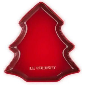 Le Creuset Serveerschaal Kerstboom 19cm Kersenrood Aardewerk