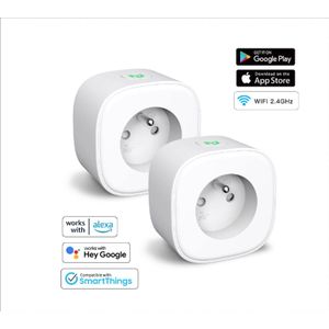 ELMAK Wi-Fi Slimme stekker - Smart plug 16A | 3500 Watt | 220-240V | BE-FR model met penaarding